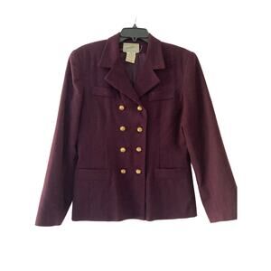 Vintage Jacqueline Ferrar Plum Wool Blazer Sz10